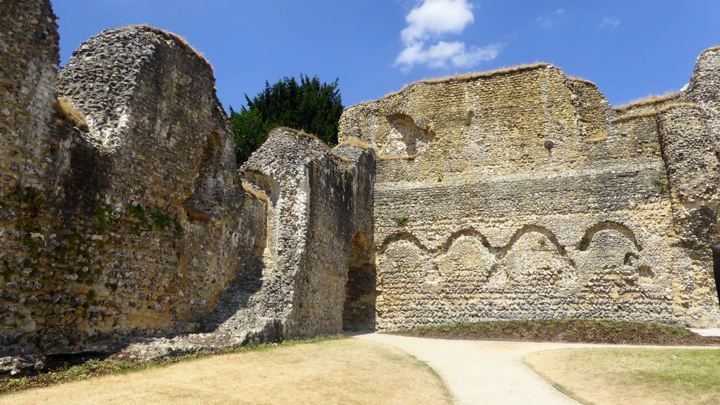 The ruins of Reading Abbey by day; the Illuminate trail runs through Forbury Gardens and finishes at the Abbey Ruins gate