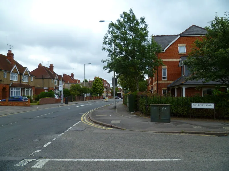 Norcot Road at the Blundells Road junction, the start of the stretch named in the police appeal. The picture does not show the scene of the crash.