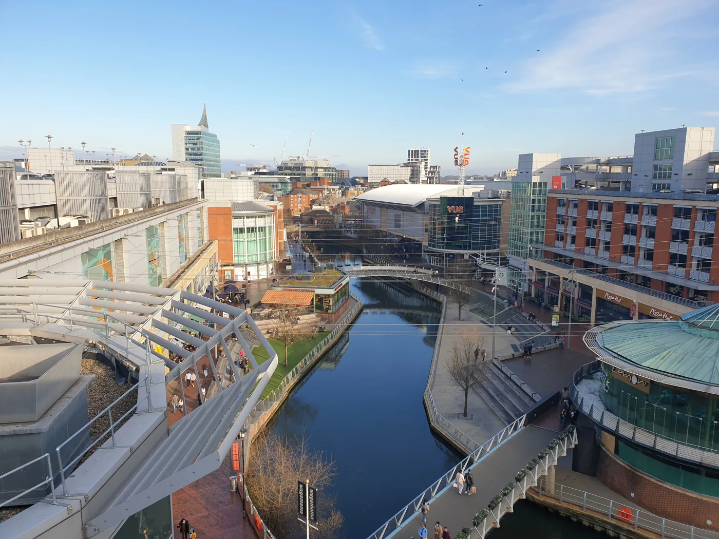 The Riverside at The Oracle, where the Kennet runs between the shopping centre's restaurants