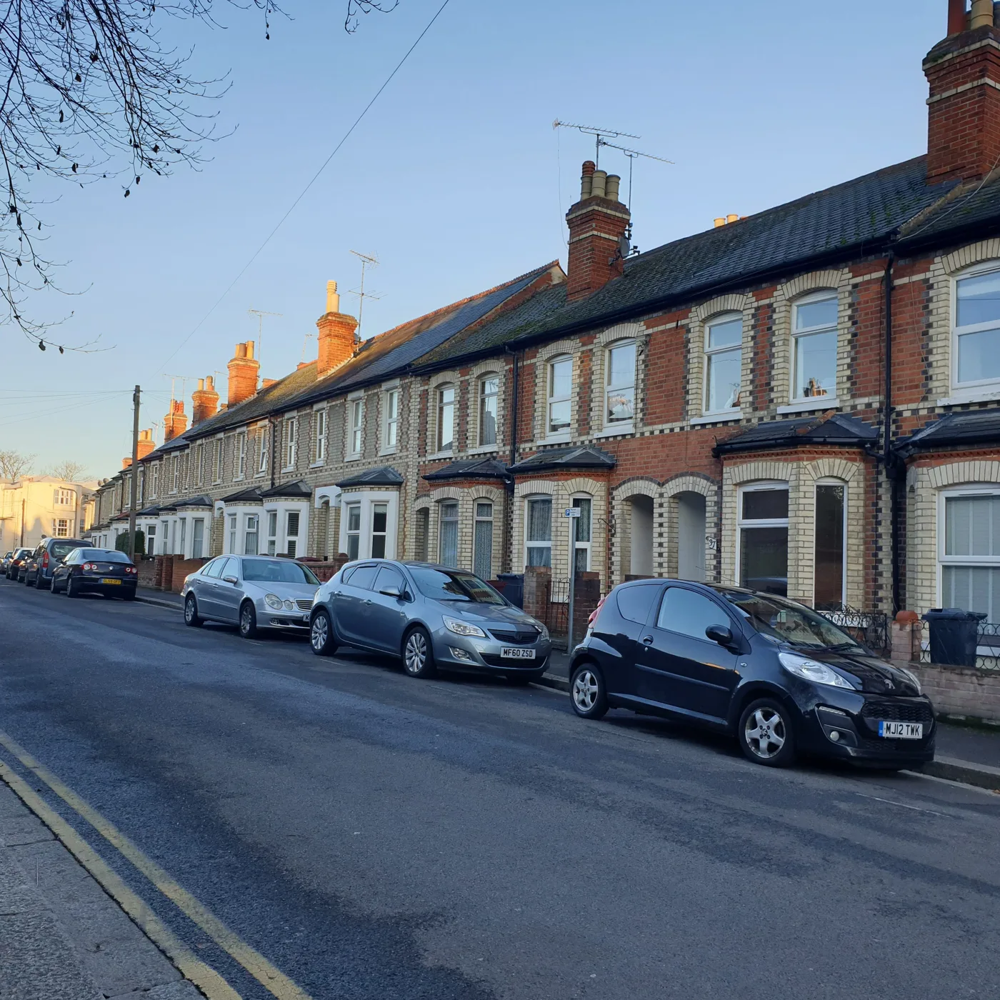 Terraced housing on Field Road in Reading. Terraced homes rose faster than any other type in the borough over the year to June